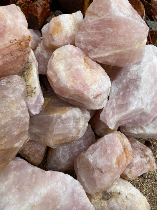 10 LB+ BULK QUANTITY Rose Quartz Mineral Chunks from Madagascar for tumbling, jewelry, chakra balancing, rock feature